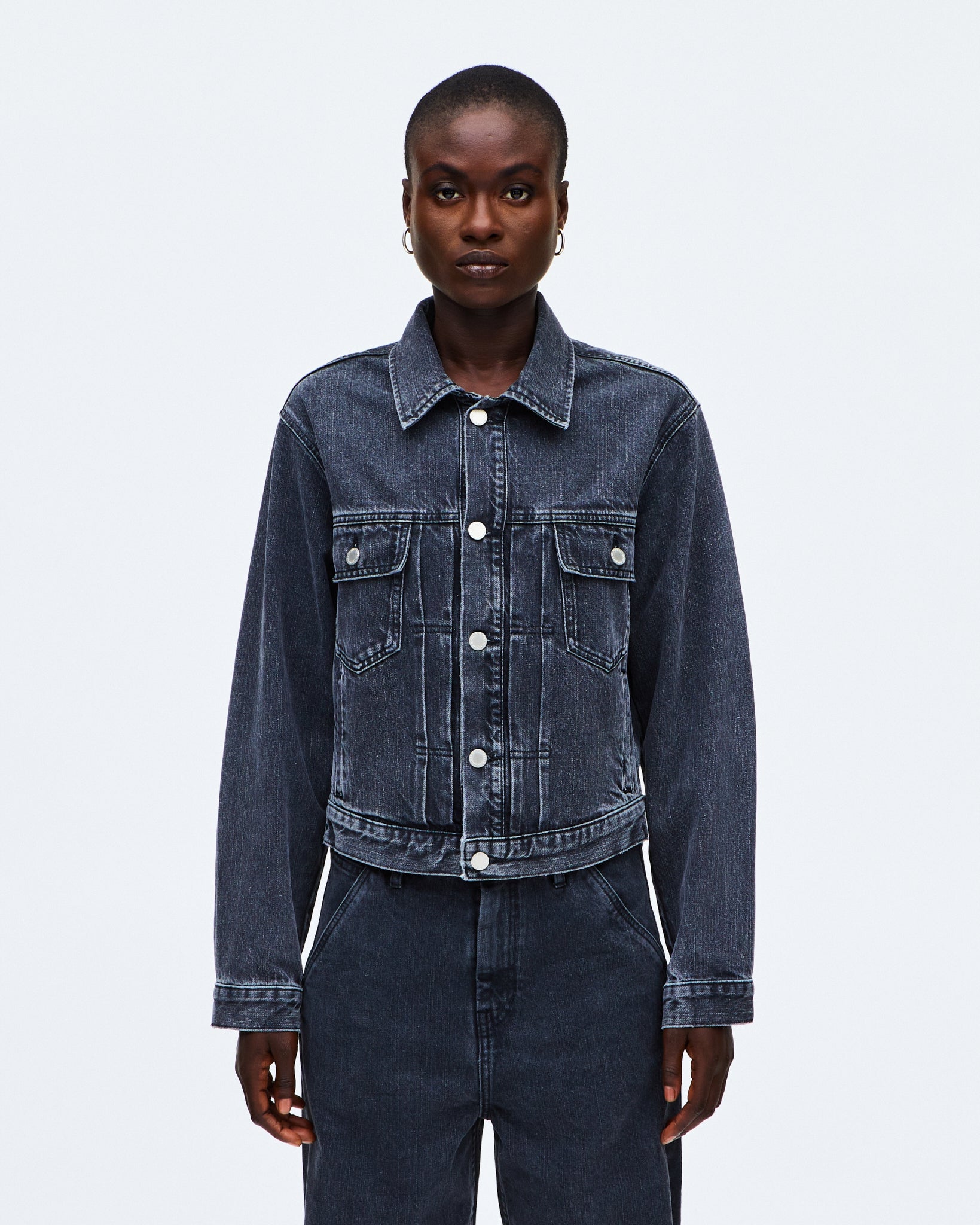 Women dark denim on sale jacket